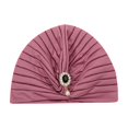 thumbnail image 5 of Mikilon Women New Elastic Neck Caps Solid Color Fringe Hats Indian Style Gemstone Decoration Hat, 5 of 5
