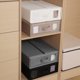 thumbnail image 2 of Xiao Hua Organizadores y almacenamiento de sábanas, caja plegable para guardar ropa de cama con ventana y etiqueta, organizador de armario para ropa de cama, mantas, fundas nórdicas y sábanas (gris), 2 of 5