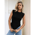 thumbnail image 4 of Women'S Summer Cap Sleeve Slim Fitted Knit Basic Casual Ribbed Tank Tops Black XL, 4 of 7