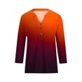 thumbnail image 5 of ibuvkizy Womens Button Up Shirts 2025 Casual 3/4 Length Sleeve Womens Tops V-Neck Solid Color Blouses Loose Cute Summer Tops for Women, 5 of 5