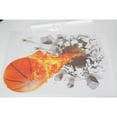 thumbnail image 3 of BUTORY 3D Basketball Wall Sticker Self-adhesive Flying Fire Basketball Wall Sticker PVC Wall Art Mural 3D Cracked Bedroom Game Room Detachable Large Decal, 3 of 7