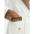 thumbnail image 3 of Martha Stewart Everyday Women's Plush Robe with Faux Fur Trim, Sizes S-XXL, 3 of 4