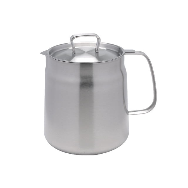 Home Deep Fryer Pot, Japanese Tempura Small Stainless Steel Deep Frying Pot, 304 Stainless Steel with Oil Drip Drainer Rack, Lid, 2L for Kitchen French Fries, Chicken