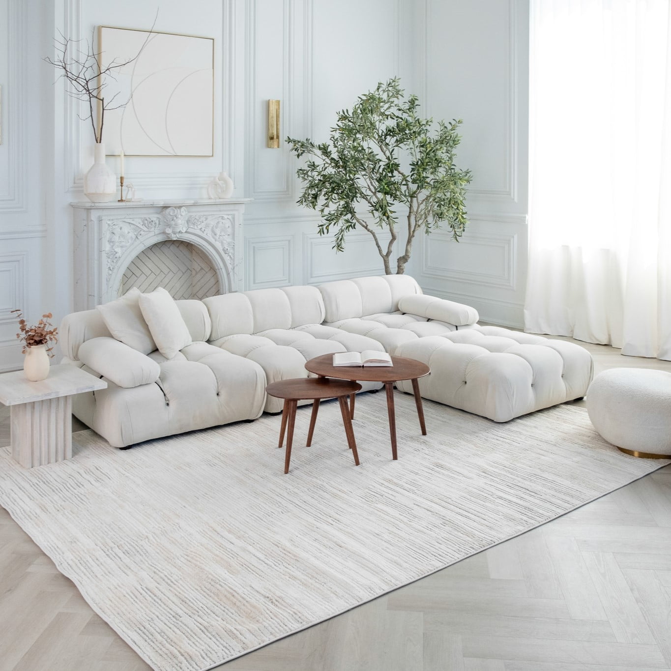 Rug Branch Astra 9'x12' (Exact Size: 9'2" x 12'5") Modern Indoor Area Rug, Beige Cream - Living Room, Bedroom, Dining Room, and Kitchen