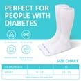 thumbnail image 3 of Diabetic Socks, AMITOFO 3 Pairs Diabetic Socks for Men Women Extra Wide Calf Size 10 13 for Swollen Feet, Cotton Edema Bariatric Must Haves Neuropathy Socks, White, 3 of 7