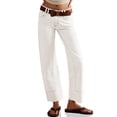 thumbnail image 5 of Women Middle Waist Light Washed Straight Leg Denim Pants Casual Ankle Jeans, 5 of 6