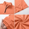 thumbnail image 3 of Ohufall Mens Sport T-shirts Zipper Turndown Collar Tee Breathable Short Sleeve Solid T Shirts, 3 of 6