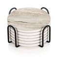 thumbnail image 2 of 6 almohadillas aislantes de cerámica para tazas con soporte con textura de grano para absorción de agua para tazas de café y copas de vino, 2 of 10