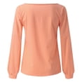 thumbnail image 4 of QLEICOM Women Plus Size Long Sleeve V Neck T Shirts Basic Tee Tops Summer Solid Pullover Blouse Tops Orange 4XL, US Size:16, 4 of 6