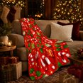 thumbnail image 3 of Festive Holiday Candy Decorations Christmas Red Pattern, Festive Holiday Scene, Warm Flannel Blanket for Living Room and Reading Nook, Art Lovers Christmas Gift, Festive Home Decor, 3 of 9