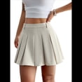 thumbnail image 1 of Falda de Tenis Plisada de Cintura Alta para Mujer y Niña, Estilo Escolar, Corte A Albaricoque S, 1 of 10