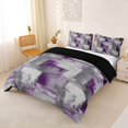 thumbnail image 2 of Homewish Purple Abstract Grid Duvet Cover Queen,Vintage Artwork Queen Bedding,Black Reversible,3-Piece,1 Duvet Cover and 2 Pillowcases, 2 of 6
