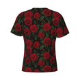 thumbnail image 6 of Vsdgher Rose Print Men's Dry Fit Mesh Athletic Shirts Moisture Wicking Tennis T-Shirt Tops, 6 of 9