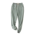 thumbnail image 1 of DYMADE Women Elastic Waist Drawstring Plush Casual Sports Style Full Length Pants, 1 of 2