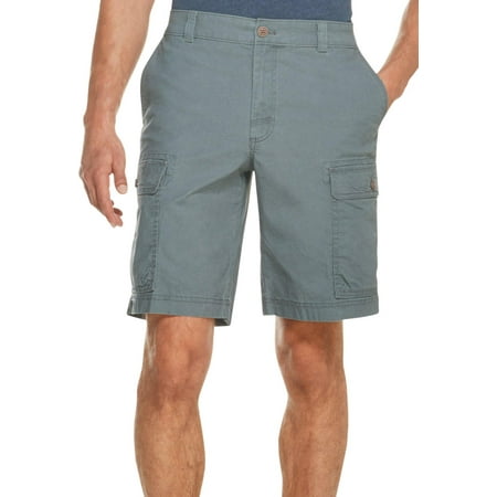 IZOD Mens Saltwater Solid Cargo Shorts 36W Smoked pear grey