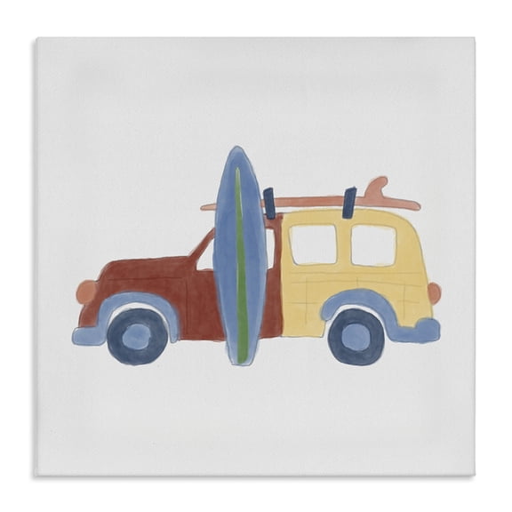 Stupell Industries Eclectic Summer Beach Wagon Canvas Art, 17 x 17, by Carrie Cantwell