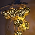 thumbnail image 1 of Cadena de flash LED colgante de corazón de hierro cadena hueca dorada, 1 of 5
