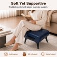thumbnail image 3 of SOULART Leather Storage Stool with Metal Legs & Handles, Modern Square Footrest Ottoman with Hidden Storage for Living Room, Blue, 3 of 10