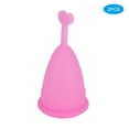 thumbnail image 2 of Copa menstrual de silicona para mujer, 2 unidades, higiene femenina, suministros para la menstruación, forma de corazón, rosa, talla S, 2 of 10