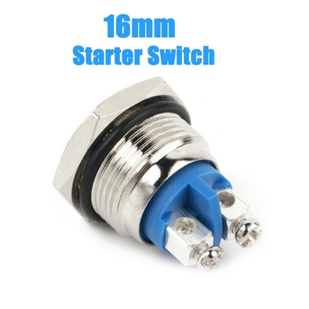Stainless Steel Steel Switch Push Button Switch, EEEKit 16mm Waterproof Stainless Steel Mounting High Momentary Push Button Switch Starter Switch for Electromagnetic Starter, Relay, Boat Horns ()