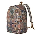 thumbnail image 2 of Floral Pattern Laptop Backpack for Girls, Boho Chic School Bag with Double Zipper and Large Capacity Compartments, 2 of 5