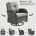 thumbnail image 4 of PARKWELL 5-Piece Outdoor Swivel Glider Chair with Ottoman,Side Table,Patio Swivel Rocker Lounge Conversation Bistro Furniture Sets,Gray, 4 of 10