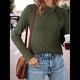 thumbnail image 4 of Blusas de Mujer de Larga Térmicas con Nudo Torcido, Cuello Alto, Informales, Ajustadas, Suaves y Elásticas. Verde L, 4 of 8