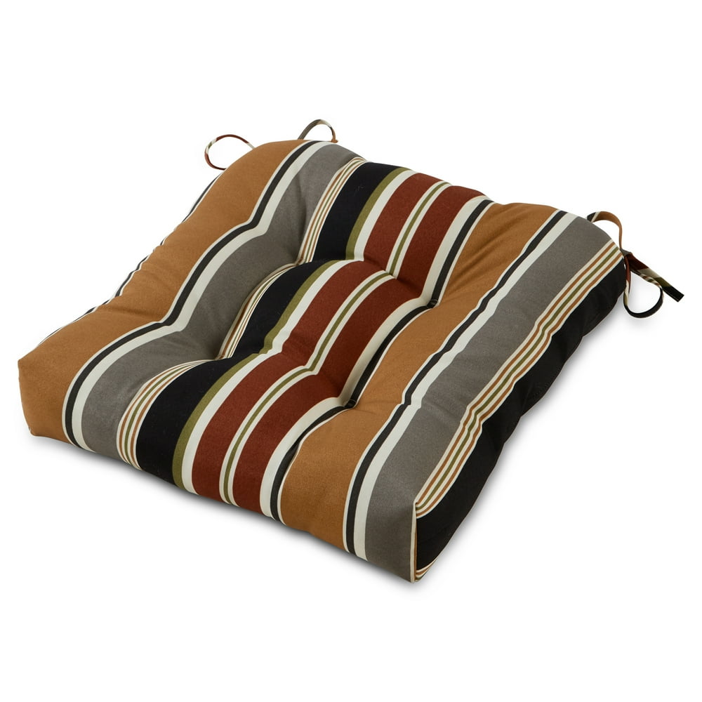 Brick Stripe 20 in. Square Plush Outdoor Chair Cushion