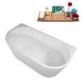thumbnail image 3 of 58.5" Streamline B-400-153-WH Soaking Freestanding Tub and Tray With Internal Drain in Glossy White, 3 of 9