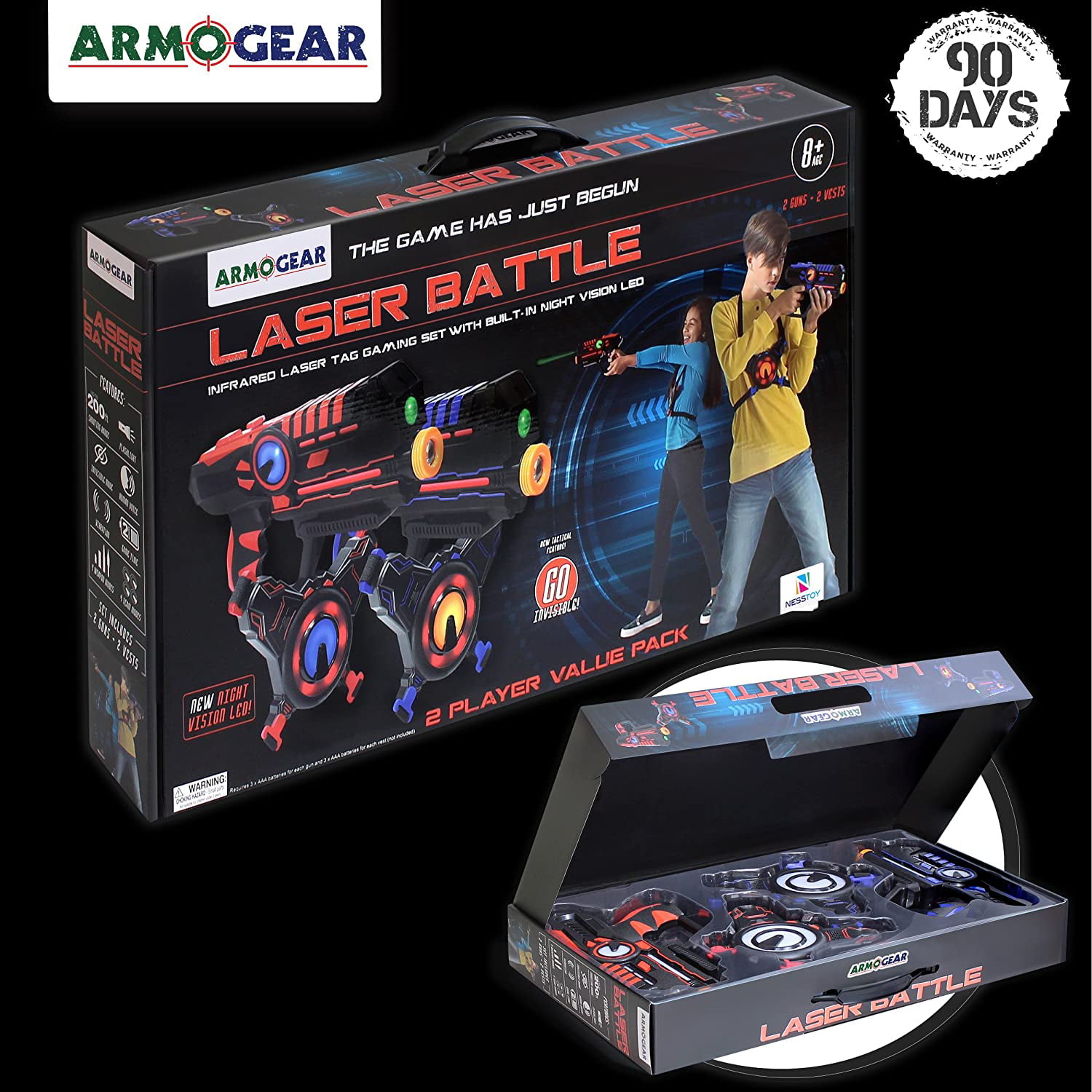  ArmoGear Laser Tag – Laser Tag Guns with Vests Set of