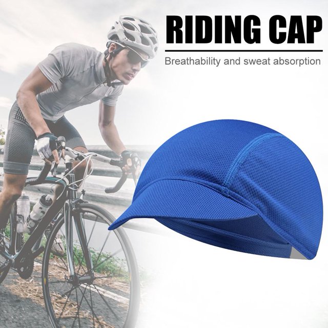 Gorro de malla pura para ciclismo al aire libre, protector solar, gorro elástico (azul real)