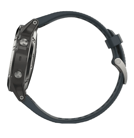 Garmin Fenix 5, Silver with Granite Blue Band, GPS Smartwatch (Garmin Certified )