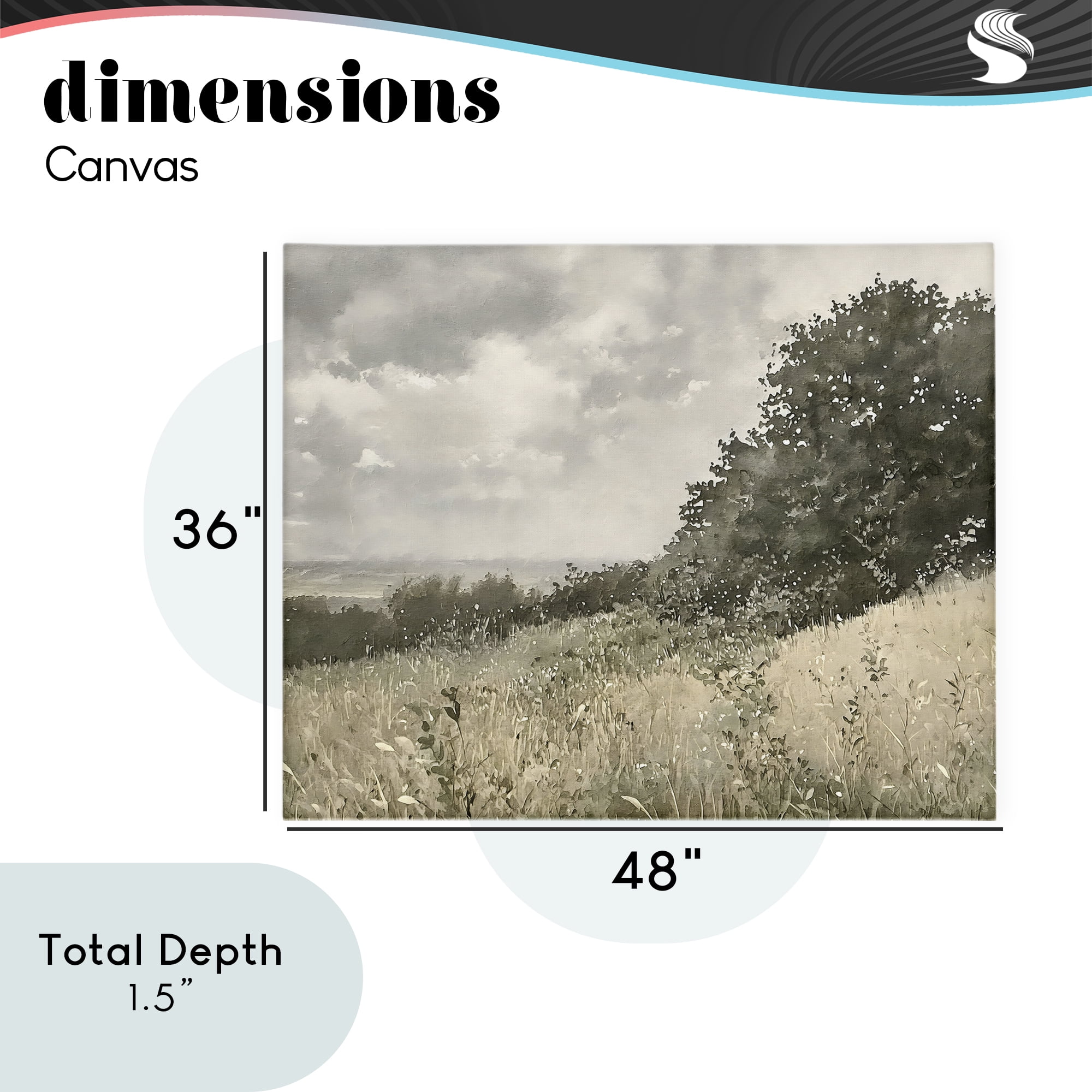 Stupell Industries Soft & Subtle Meadow Landscape Canvas Wall Art, design by Riley B