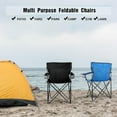 thumbnail image 6 of Foldable Camping Chair 2-Piece Set, Folding Camping Chair, Large Portable Lawn Chair for Outdoor Fishing, Hiking, Traveling, Picnic, Beach, 275 lbs Weight Capacity with Storage Bag, 6 of 7