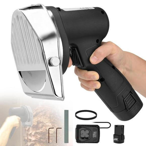 Rebanadora Eléctrica Shawarma Doner Kebab Inalámbrica con Cargador Rápido