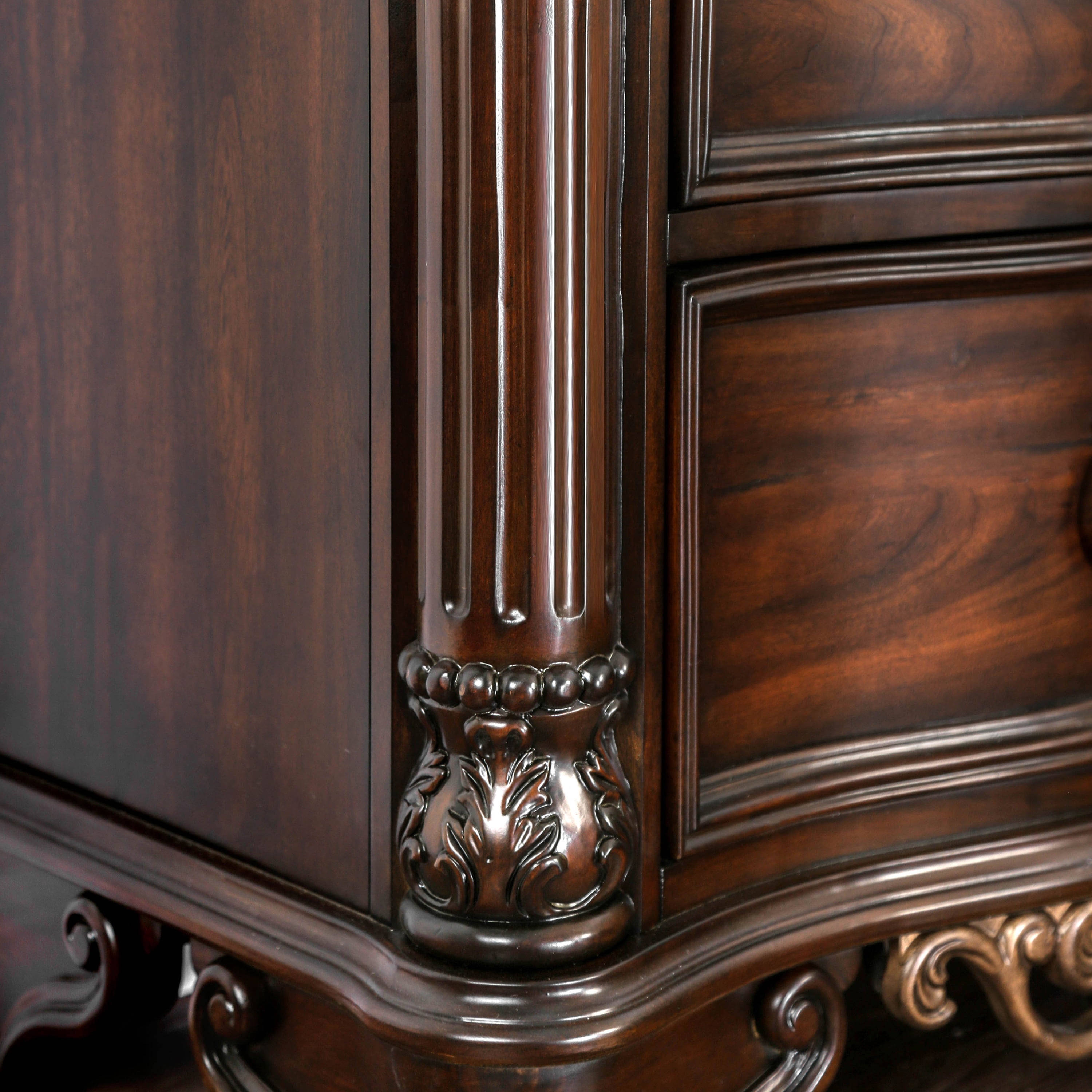 Furniture of America Davidson Traditional 5-Drawer Chest, Brown Cherry