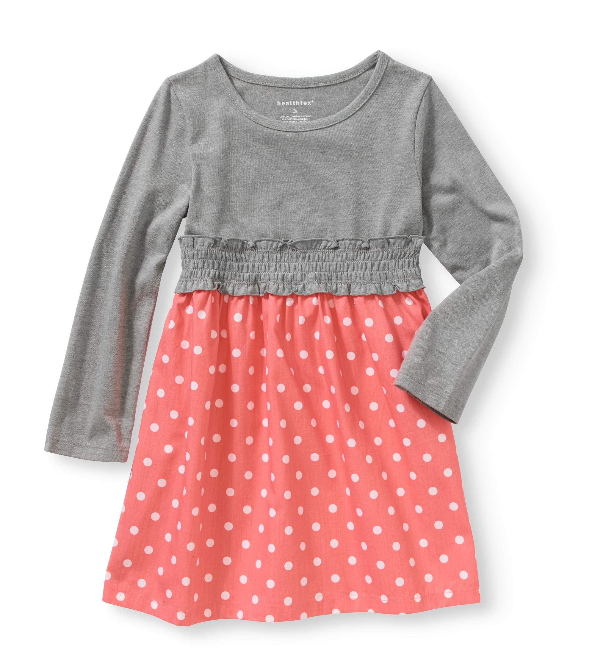 Healthtex Healthtex Baby Toddler Girl Long Sleeve Knit & Woven Dress