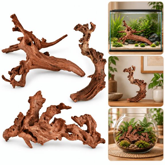 Natural Driftwood for Aquarium, 1 Random Piece, 6-10 Inch Assorted Branch for Fish Tank Aquascaping and Terrarium Decor