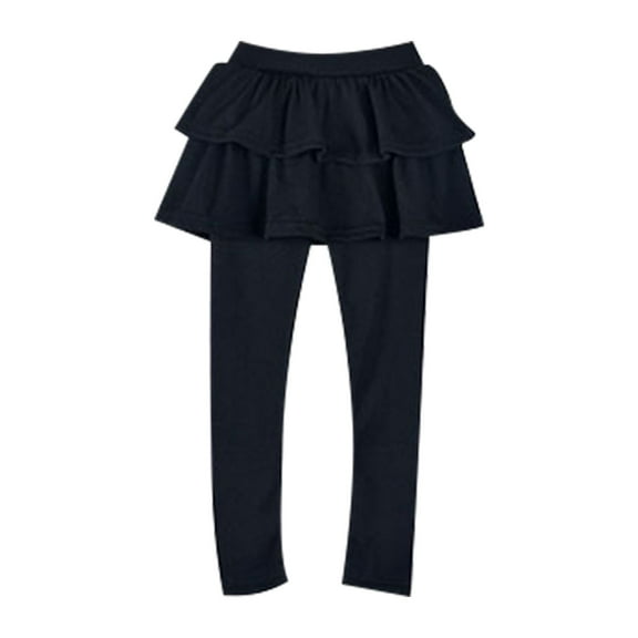 CPNG Girls Leggings with Skirt Kids Clothes Ruffle Tutu Uniform Pants Kids Cotton Footless Tights 2 12 Years Regular Solid Skirt Pants Casual Pants