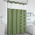 Hookless Shower Curtains With Snap In Liner Ikfashoni Green Hookless Shower Curtain with Snap in Liner, Waffle