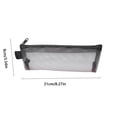 thumbnail image 3 of ​Mesh Organizer Pencil Pouch - 8.3x3.5in Transparent Learn & Travel Case for Pens, Makeup, Small Supplies (Portable Zippered)​​ Gray, 3 of 3