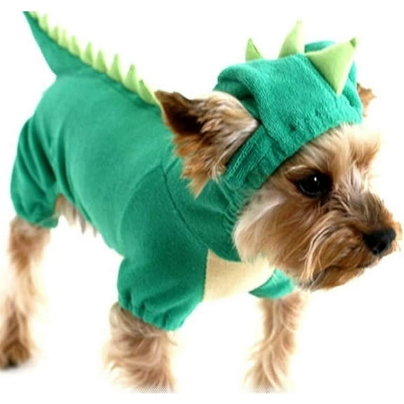 Dinosaur Dog Costume - Halloween Dog Costumes Dino Dog Clothes Cute Cat Apparel Funny Hoodie for Small & Medium Pets Green