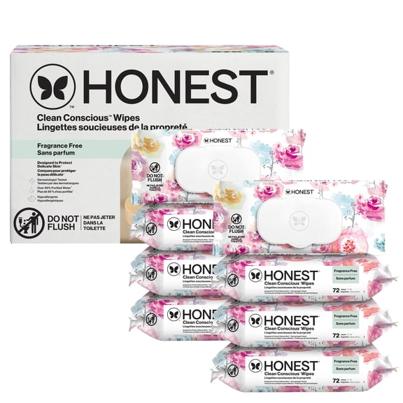 The Honest Company Clean Conscious Wipes, Rose Blossom, 576 Count