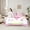 White Pink 01, variant on Feelyou Girly Pink Ribbon Bedding Comforter Set 7pcs for Teens, Kawaii Love Heart Queen Bedding Sets, Cute Cartoon Theme Reversible Queen Sheet Sets, Microfiber Bedroom Decor