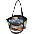 thumbnail image 5 of Turtle Canvas Leather Mix Tote Bag with Twill, Sponge, and Jeanette Material, 30x10.5x39cm/11.8x4.1x15.4in Size, 5 of 5