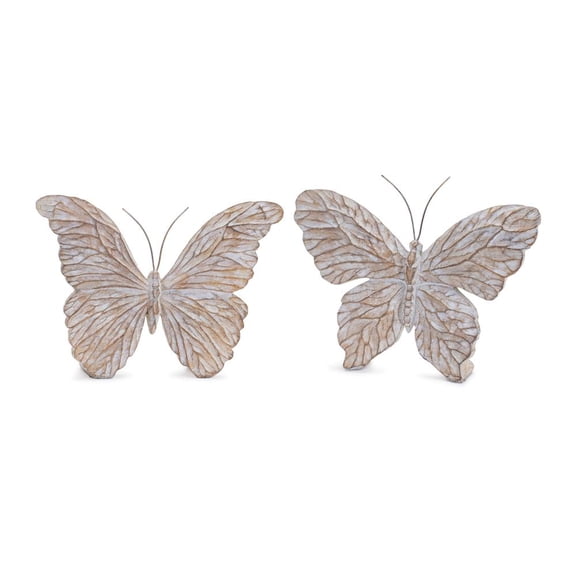 Melrose International LLC Butterfly (Set of 4) 5"H Resin/Metal