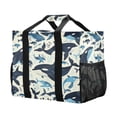 thumbnail image 2 of Large Hand-Held Storage Bag Kitchen Reusable Grocery Bags， Travel Tote Bags， Waterproof Tote，Laundry Bag，Beach Bag， Pool Bag Cartoon Whale, 2 of 8