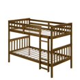 thumbnail image 6 of Home Design Ames Twin Over Twin Solid Wood Bunk Bed Frame, Convertible, Sturdy Guardrails, Brown, Easy Assembly, 6 of 10