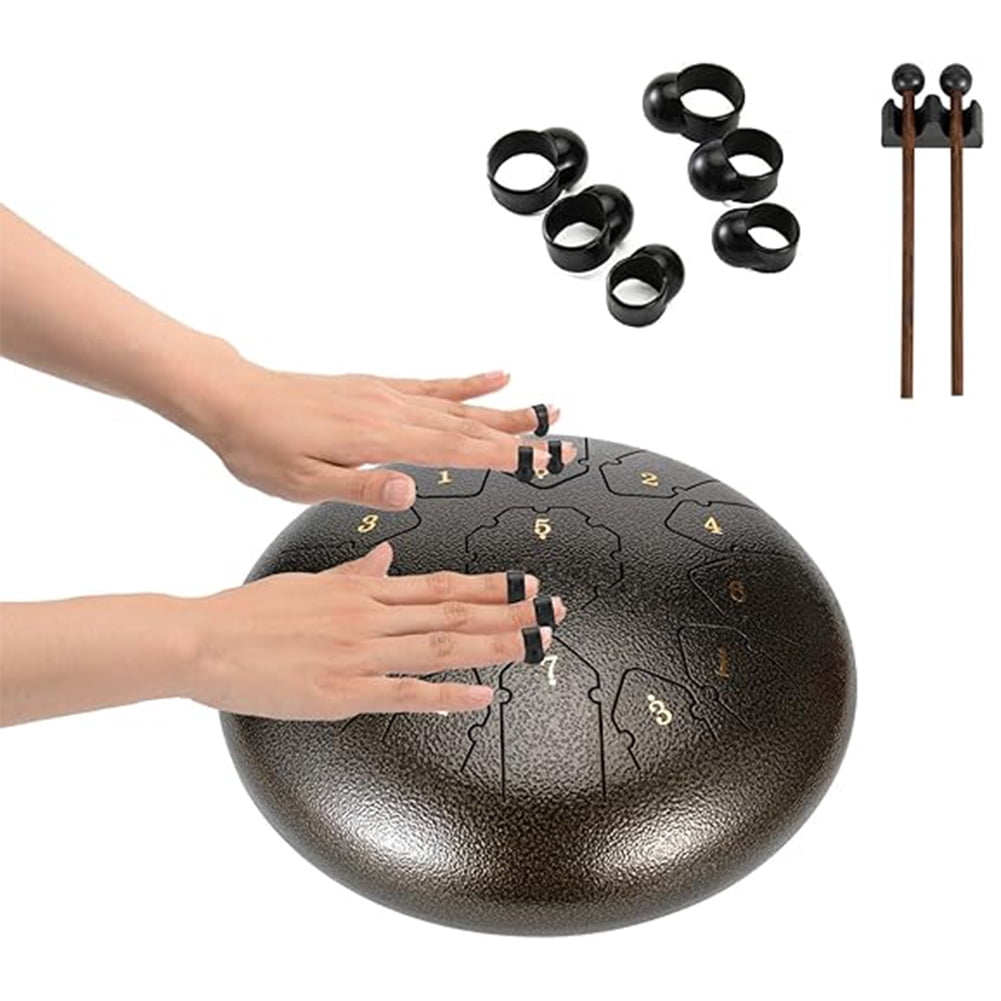 12 Inch 13 Note Steel Tongue Drum C Key Hanplate Percussion Instrument Arrow Shape Hand Pan Drum With Drum Mallets Carry Bag And Music Book,Used For Music Education Concert Spiritual