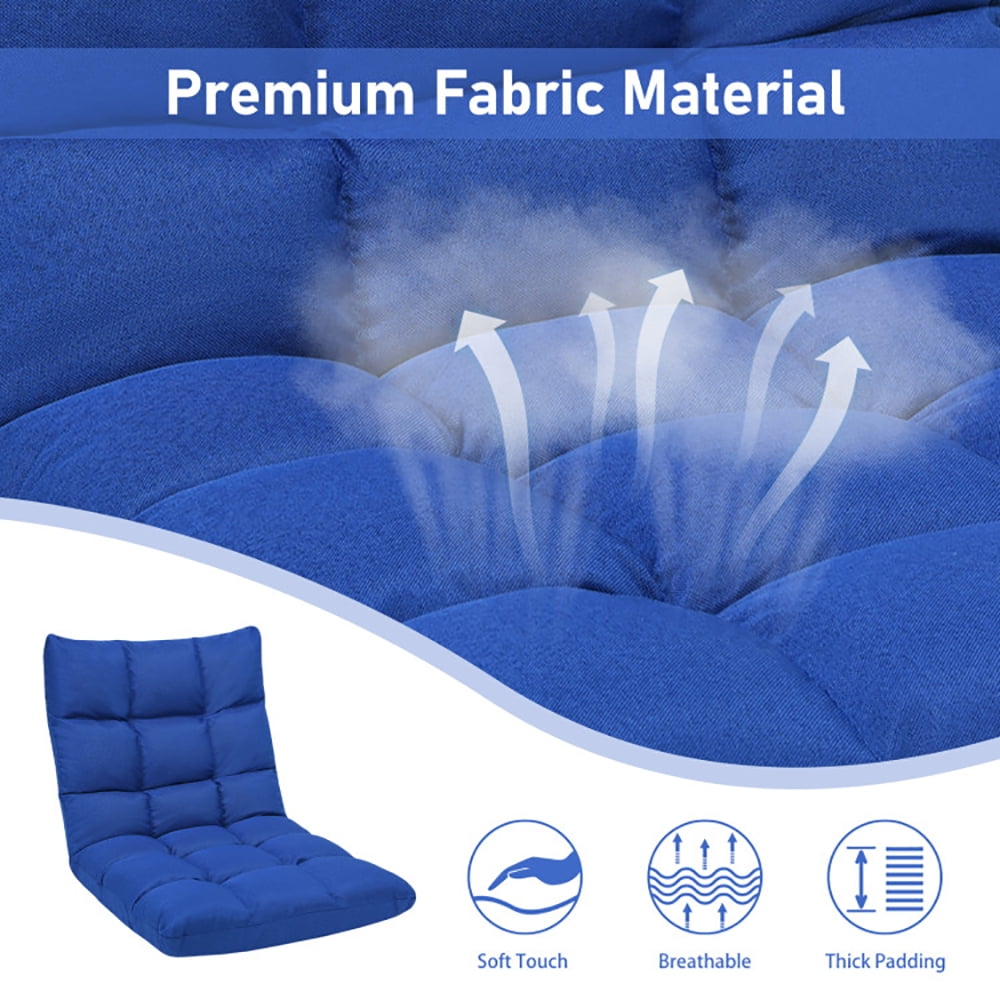 Finihen Folding Lazy Sofa Chair, 14-Position Adjustable Folding Lazy Gaming Sofa, for Living Room, Bedroom, for Gaming, Reading, Blue Finihen Folding Lazy Sofa Chair, 14-Position Adjustable Folding Lazy Gaming Sofa, for Living Room, Bedroom, for Gaming, Reading, Blue